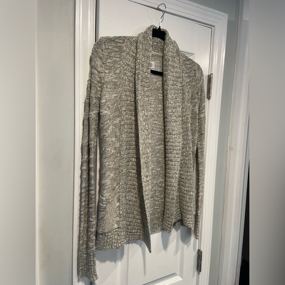 Element Size XS Gray Textured Knit Open Front Cardigan Sweater Pockets - Picture 2 of 12